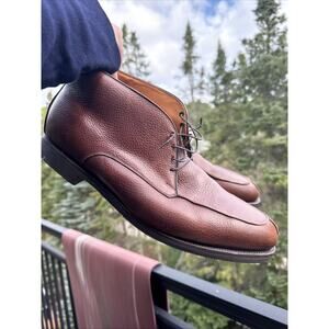 Allen Edmonds Worthingtons Cognac Brown Pebbled Leather Chukka Ankle Boots 15D